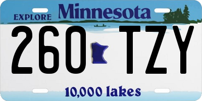 MN license plate 260TZY
