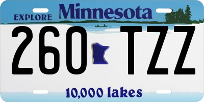 MN license plate 260TZZ