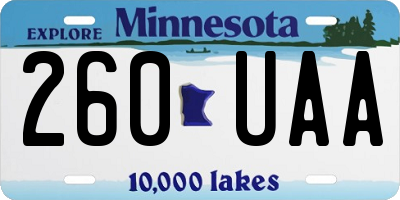 MN license plate 260UAA