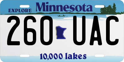 MN license plate 260UAC