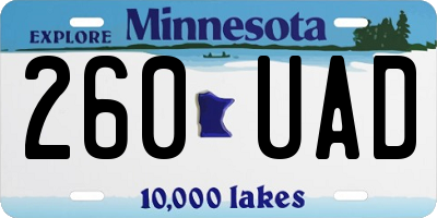 MN license plate 260UAD