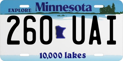 MN license plate 260UAI