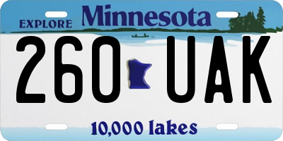MN license plate 260UAK
