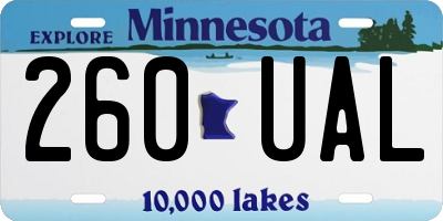 MN license plate 260UAL