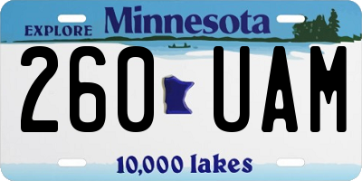 MN license plate 260UAM