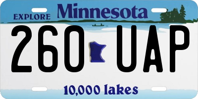 MN license plate 260UAP