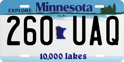 MN license plate 260UAQ