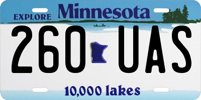 MN license plate 260UAS