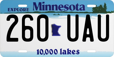 MN license plate 260UAU