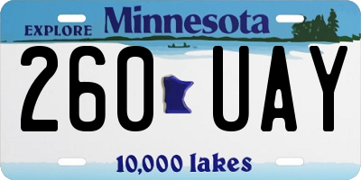 MN license plate 260UAY