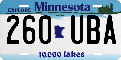 MN license plate 260UBA