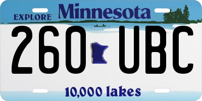 MN license plate 260UBC