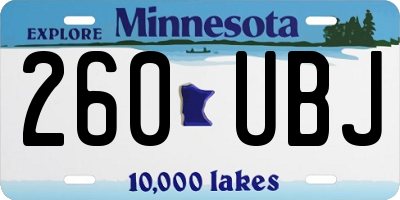 MN license plate 260UBJ