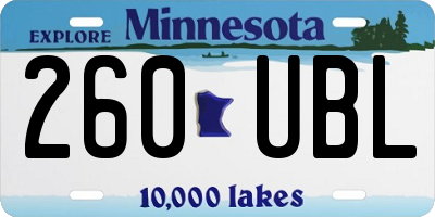 MN license plate 260UBL