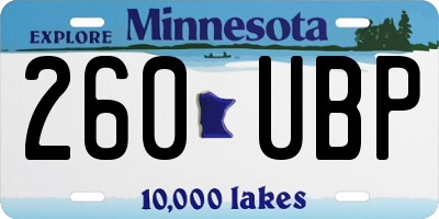 MN license plate 260UBP