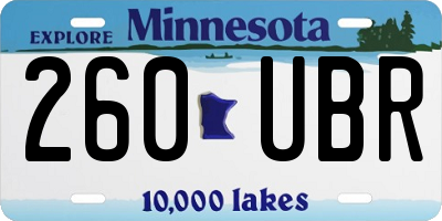 MN license plate 260UBR