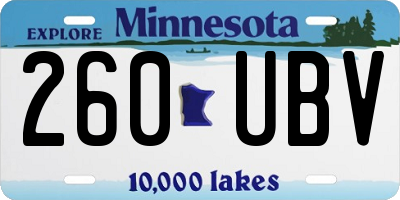 MN license plate 260UBV