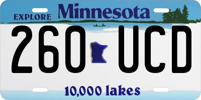 MN license plate 260UCD