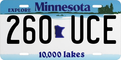 MN license plate 260UCE
