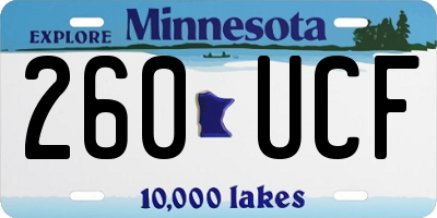 MN license plate 260UCF