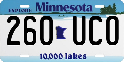 MN license plate 260UCO