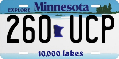 MN license plate 260UCP