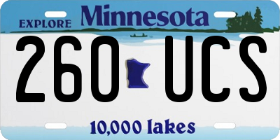 MN license plate 260UCS