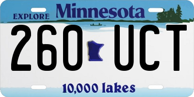 MN license plate 260UCT