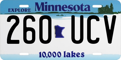 MN license plate 260UCV