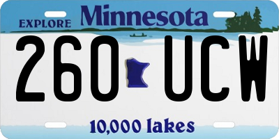 MN license plate 260UCW