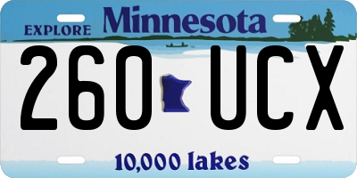 MN license plate 260UCX