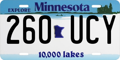 MN license plate 260UCY