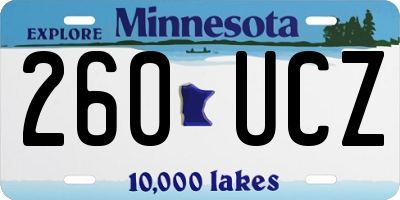 MN license plate 260UCZ