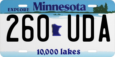 MN license plate 260UDA