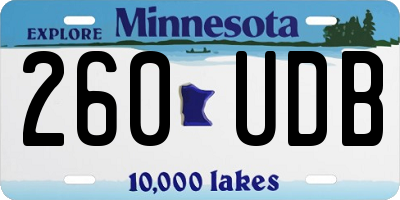 MN license plate 260UDB