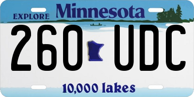 MN license plate 260UDC