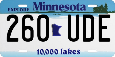 MN license plate 260UDE