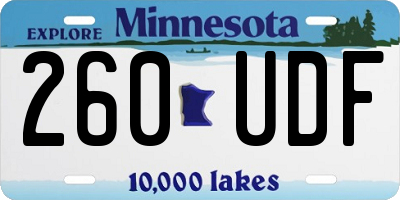 MN license plate 260UDF