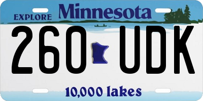 MN license plate 260UDK
