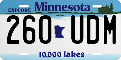 MN license plate 260UDM