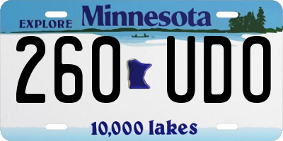 MN license plate 260UDO