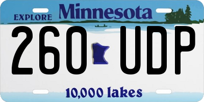MN license plate 260UDP
