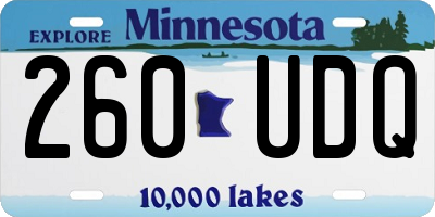 MN license plate 260UDQ