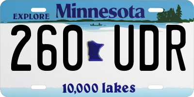 MN license plate 260UDR
