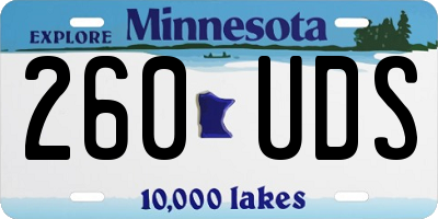 MN license plate 260UDS