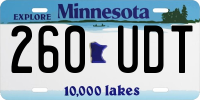 MN license plate 260UDT