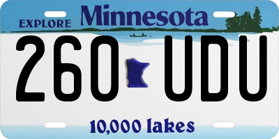 MN license plate 260UDU