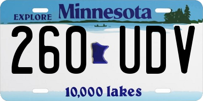 MN license plate 260UDV