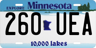 MN license plate 260UEA