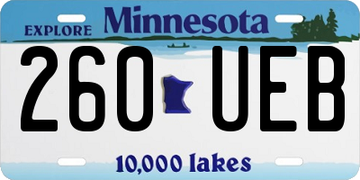 MN license plate 260UEB